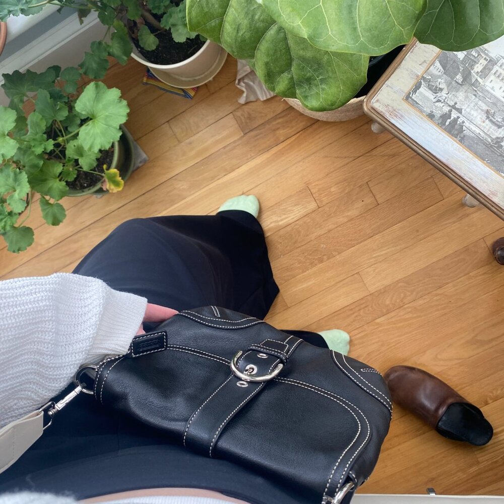 SOLD!!! Vintage Coach Soho Flap Bag 7843 | Black Glove-Tanned Leather | Y2K - Picture 7 of 9